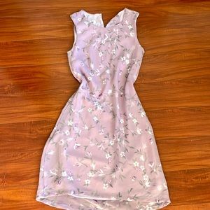 Purple floral midi dress